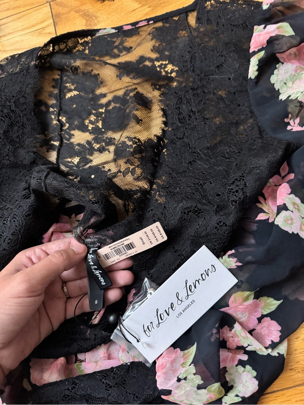 Victoria's Secret Black Floral Lace Strapless Chemise Set - Picture 8 of 8